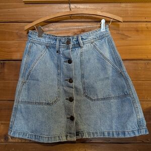 Button Down Denim Skirt